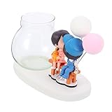 BAZEITFLOW Jarrón Hidropónico Figura Maceta Decorativa para Escritorio y Romántico para Mujeres Adorno Moderno para Sala y Entrada