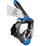 vollgesichtsmaske tauchen gebraucht 𝐓𝐄𝐂𝐇𝐍𝐈𝐊: Beim Tauchen Unterwasser blockiert eine Kugel den Wassereinlauf. Das Anti-Fog System verhindert Beschlag und hält das 180° Sichtfeld klar.