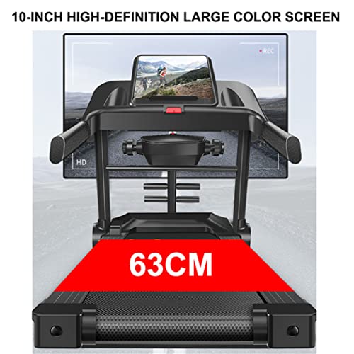 Image of Electric Folding Treadmill,Home Portable Walking Machine Under Desk Treadmills,with Led Touch Display and Blue Tooth Speaker,Compact Running Machine,T