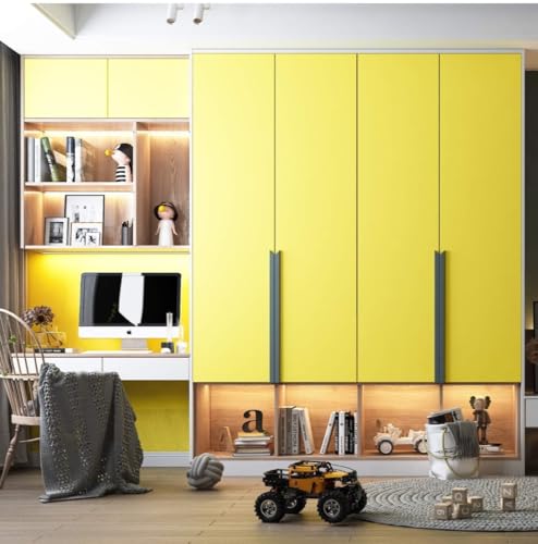 Image of DEEMUS Light Yellow Matte Peel & Stick Self Adhesive Waterproof Sticker for Living Room, Bedroom Office,Almirah, Floor, Tabletop, Wall, Fridge,& Renovation Projects (2 x 50 Feet)