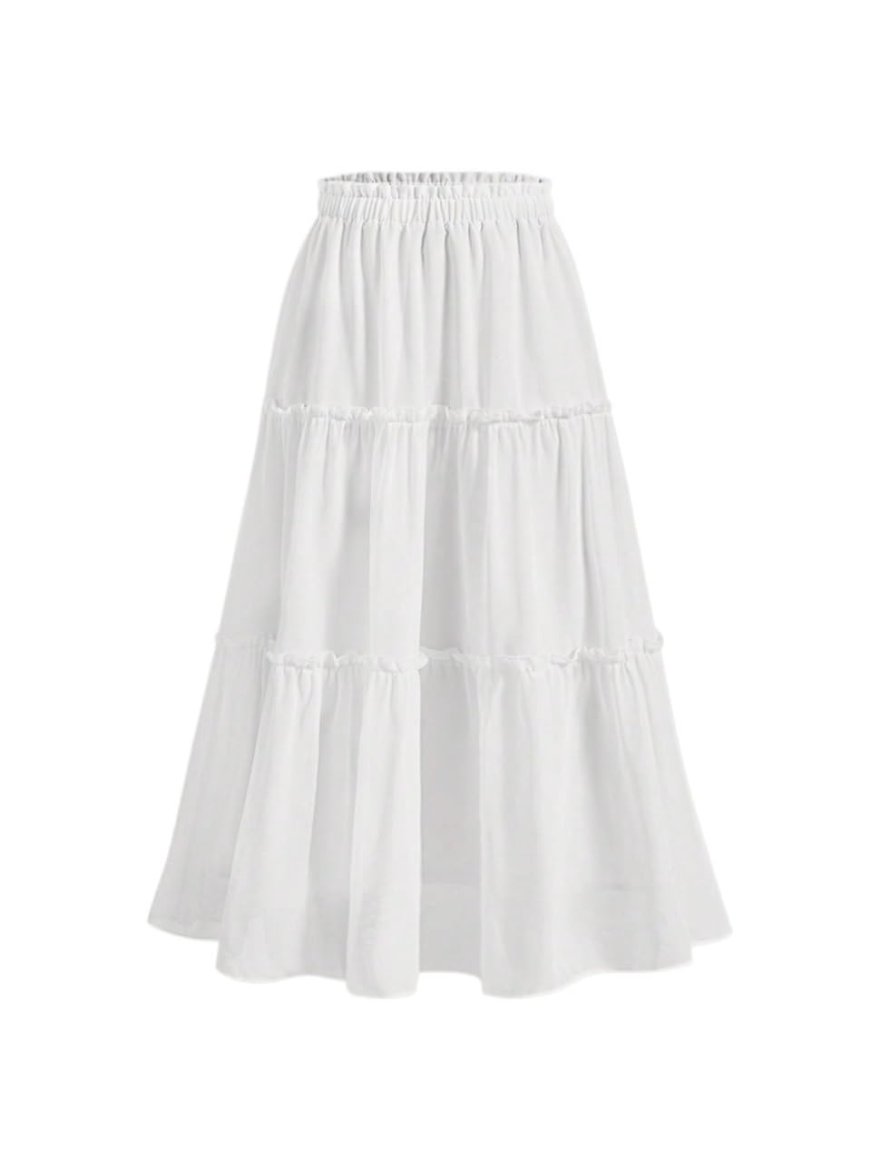 Faldas largas de mujer Ruffle Skirt Long Skirt Solid Frill Trim Ruffle Hem Skirt falda del club