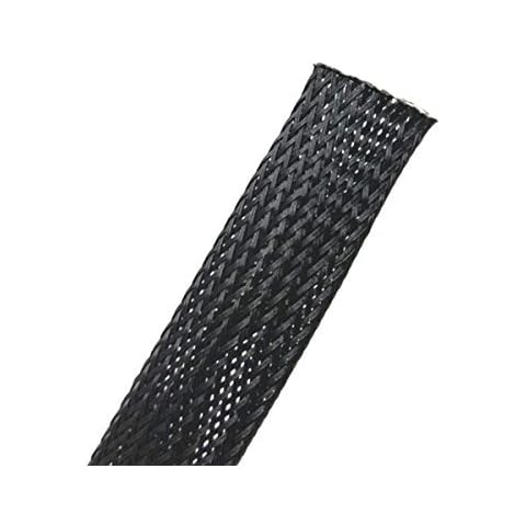 Wang-Data PET Black Braided Cable Sleeve 1 inch X 100ft (1" X 100') Cover