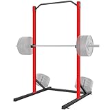 ANCHEER Squat Rack, Power Cage with Pull Up Bar & J-Hooks, 820LBS Heavy Duty Power Rack with Weight Storage, Multi-Function Half Rack for Home Gym Strength Training