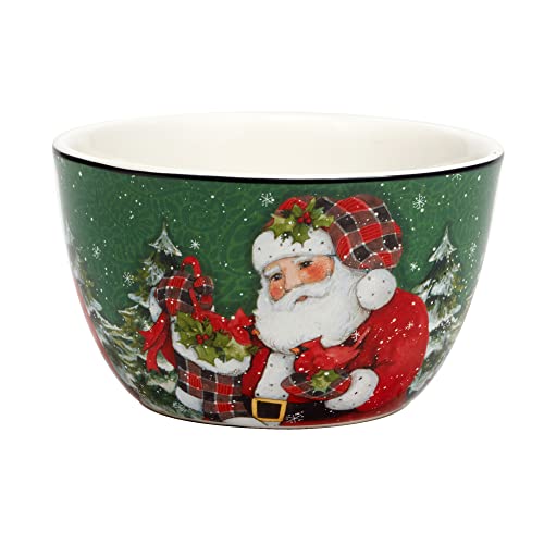 Certified International Christmas Lodge Santa 5.25" Ice Cream/Dessert Bowls, Set Of 4, Multicolor #TOP4