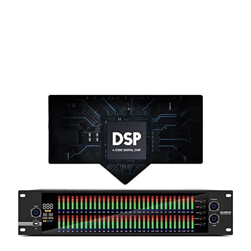 Tablero de sonido mezclador profesional Ecualizador gráfico 2U, controlador de efectos equilibrado...