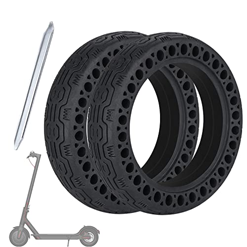 eROOSY 2 Pièces Pneu Plein pour Xiaomi M365 Trottinette Electrique, Pneus de remplacement pour Xiaomi Trottinette M365, Pneus en Caoutchouc pour Xiaomi Trottinette M365 avec Outil de Montage Cover