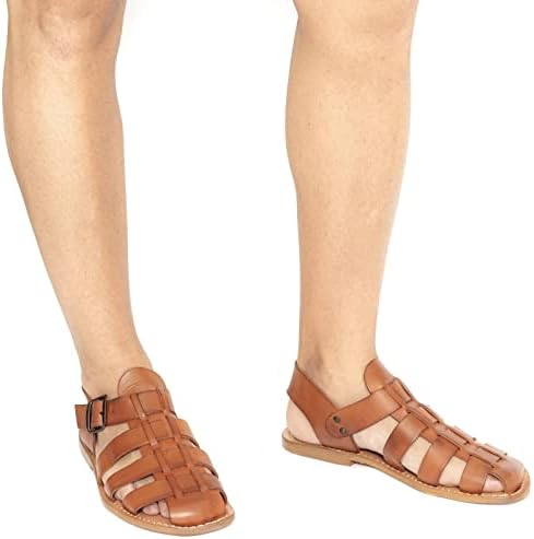 Handmade in Italy Men's Sandals in Dark Brown Leather