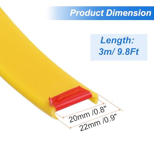 Image of uxcell U-Shape Edge Banding, 9.8ft x 20mm TPE Self-Adhesive Veneer Edging, Plywood Edge Trim Flexible Furniture Edge Protector for Countertop Cabinet Shelf Repair Restoration (Yellow)