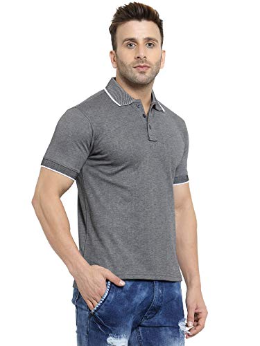 Image of Scott International Spark Polo T-shirts for Men - Bird Eye Collar neck, Half Sleeves, Cotton, Regular Fit, Stylish Branded Solid Plain tshirts for Boys
