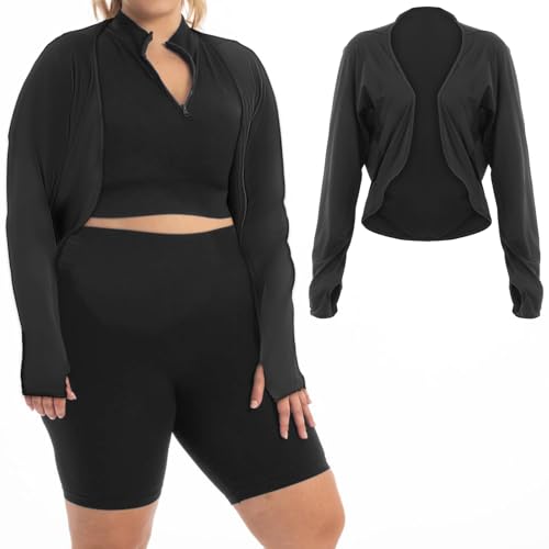 CIATBYYJ UV-Schutz Armmanschette,Atmungsaktiv Bolero Damen,Übergröße...