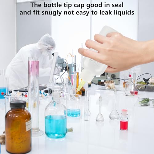 5 Stück 50 ml feine Spitze Applikator Präzisionsfläschchen Nadelspitzenflasche mit 17 Nadeln und Deckeln für Basteln, Basteln, Kleber und Acrylfarben (30 ml)