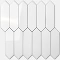 Vamos Tile Glossy White Backsplash Tile Peel and Stick, 12.8 x 12.8 Inch 10 Sheets Long Hexagon PVC Self Adhesive Mosaic Wall Tiles Stick on Backsplash for Kitchen and Bathroom
