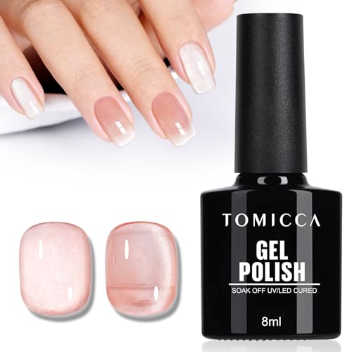 TOMICCA - Smalto in gel UV effetto Cat Eye, rosa 9D, smalto per lampada UV/LED, per manicure fai da te o per saloni di manicure, 8 ml