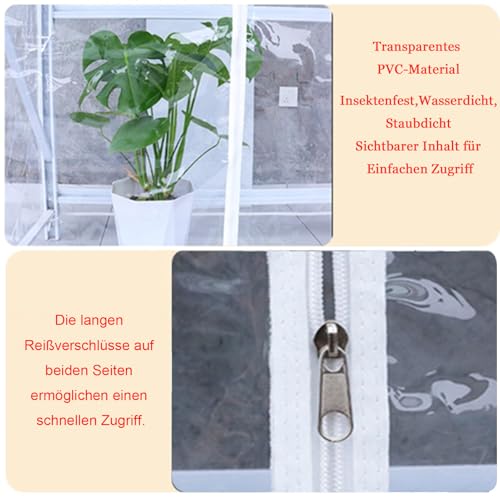 AGLZWY SchüTzende Regalabdeckung mit Reißverschluss 80×40×200cm, Schutzhülle für Regale, Wasserdichte PVC Regal Abdeckung für Gartenmöbel Küchen Balkon Bücherregale