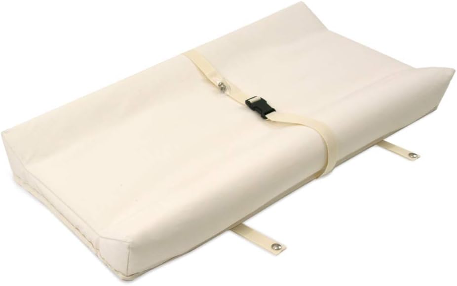 Naturepedic Organic Contoured Changing Pad - Easy to Clean, Lightweight & Portable - Comfort 2-Sided Waterproof Baby Diaper Changing Pad for Dresser or Changing Table - 16" x 31"