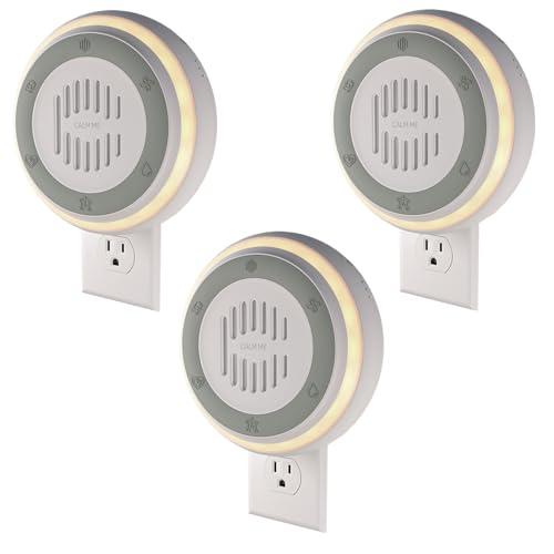 Image of (3 Pack) Calm Me White Noise Machine for Office Privacy & Noise Canceling, Plug in Wall Sound Machine for Therapy Office Used in Hospitals Clinics & Spas, 20 Soothing Natural Sounds, Compact Design.