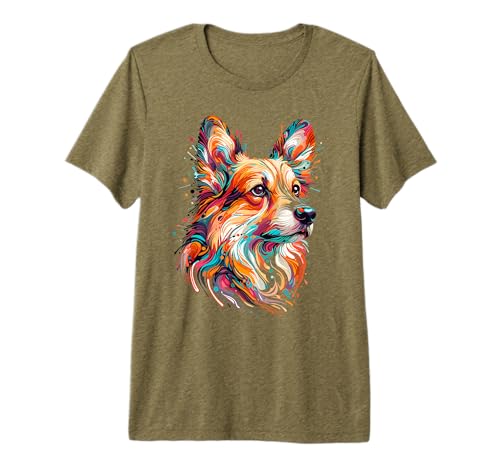Colorful Pem Welsh Corgi for Dog Lovers Premium T-Shirt