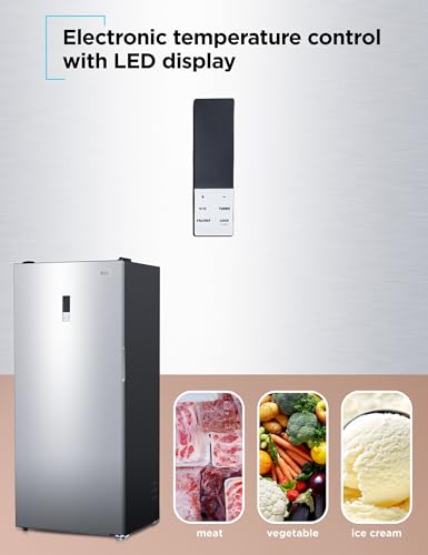 Image of BLACK+DECKER 21 Cu. Ft. Convertible Freezer Refrigerator, Upright Freezer or All Fridge with Glass Shelves, Reversible Door, R600a Refrigerant, ENERGY STAR rated, Frost Free, BUC2100JS, Stainless Look
