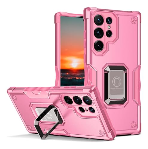 Coque Samsung S24 Ultra anti-chute avec béquille métal rose