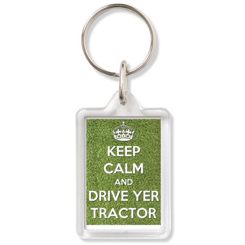 Pukka Printing Keep Calm And Drive Yer Tractor - Keyring (Standard: 35x24mm)