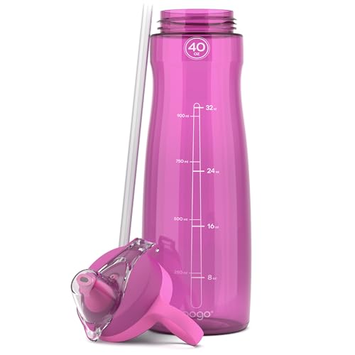 Image of Pogo Plastic Water Bottle with Chug Lid and Carry Handle, Reusable, BPA Free, Dishwasher Safe, Perfect for Travel, School, Outdoors, and Gym, 18oz 32oz 40oz 64oz
