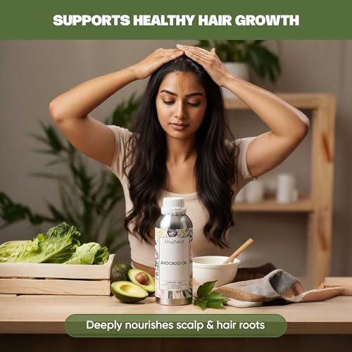 Image of VedaOils Cold Pressed Avocado Oil 100ml | Avocado Hair Oil for Hair Growth, Skin Care, Stress Relief & Body Massage