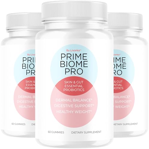 (3 Pack) Prime Biome Pro Gummies - Prime Biome GummiesPro for Skin & Gut Support, Primebiome Pro Reviews - Supplement Gummy All Natural Vitamin Advanced Formula, 180 Gummies for 3 Months