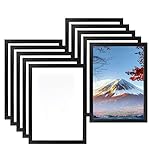 CENBEN 10PCS A4 Magnetic Photo Frames, Self Adhesive Magnetic Picture Frames, Magnet Poster Frame Magnet A4 Paper Display Frame for Paintings, Photos, Notices, Ads, Certificate, Poster(Black)