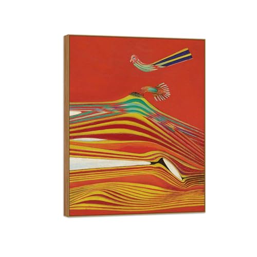 MUHJDYC Max Ernst Famosa Impresión Imagen en Lienzo-Abstracto Cuadros Decoracion Salon-Marco de Madera Pintura Dormitorio Hogar(paisaje) 30x40cm-12x16in