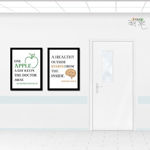 Image of JABSY Doctor Hospital Health Facts Medical Physiotherapy Dentist Wall Decor Poster Framed Gift (A4 Size - Set of 2)(Hospital 36)