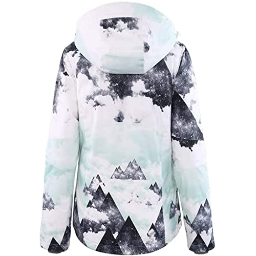 Foto von XUANX Skianzug Damen Ski Snowboardjacke Wind- Und Wasserdicht Thermo-Farbdruck Sport Wärmeisolierung Und Warme Outdoor Skibekleidung,A,XS
