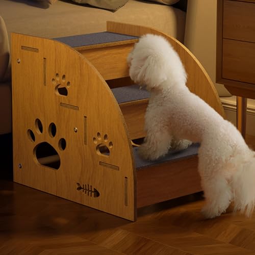 Escalier en bois pour petits chiens chats et animaux âgés - 7