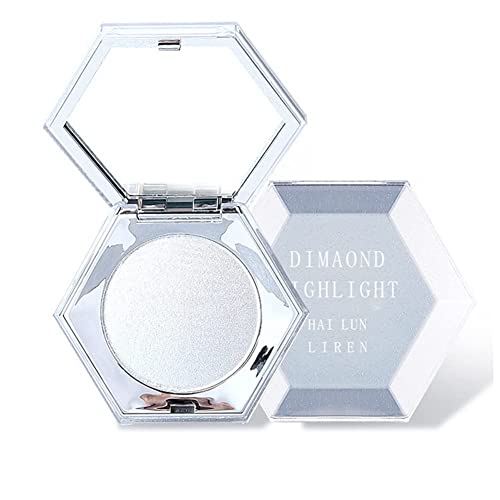 Face Highlighter Palette,Shimmer Glitter Bronzer Makeup,Pearl White Face Body Cheek Diamond Shimmer Highlighter, High Pigment Shiny Powder,Longwear Makeup Ultra-Smooth Radiant Illuminator For Face Cover