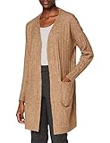 Estándar Vero Moda Vmiva LS Open Rib Cardigan Color Chaqueta de Punto, Tinta Sepia/Detalle: Melange, S para Mujer