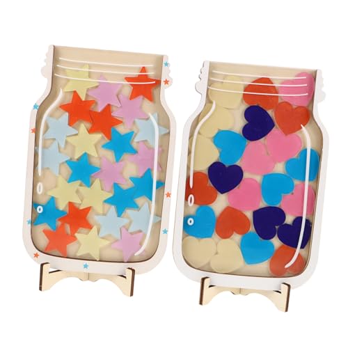 Lot de 2 pots pour tableau de corvées et jetons étoiles pour enfants