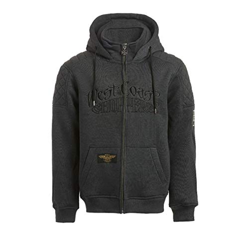 WEST COAST CHOPPERS por Vida Zip - Sudadera con capucha y cremallera, color gris gris XXL