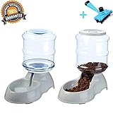 Ancaixin Automatic Cat Feeder and Water Dispenser in Set with Slicker Brush Gift | 6-Meal Automatic Dispenser with Timer for Small Large Dog Kitten (Feeder and Water Dispenser in Set with Gift Brush)