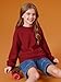 Haloumoning Girls Casual Crewneck Sweatshirts Kids Long Sleeve Oversized Fashion Pullover Tops 5-14 years Burgundy