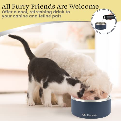 Tweevo Stainless Steel Dog Bowl With 2 Rubber Balls, Durable Non-Slip Dog Bowl, Insulated Dog Food Or Water Bowl For Pet Feeding (64 Oz, Navy) #TOP5