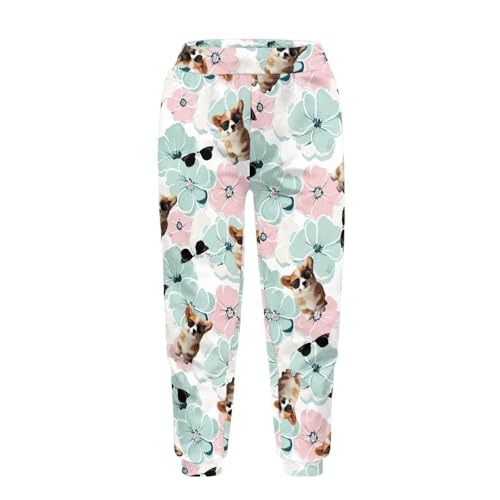 Pinupub Comfy Sweatpants for Boys Girls Trendy Cute Elastic Waistband Casual Printed Pants Size 4-15