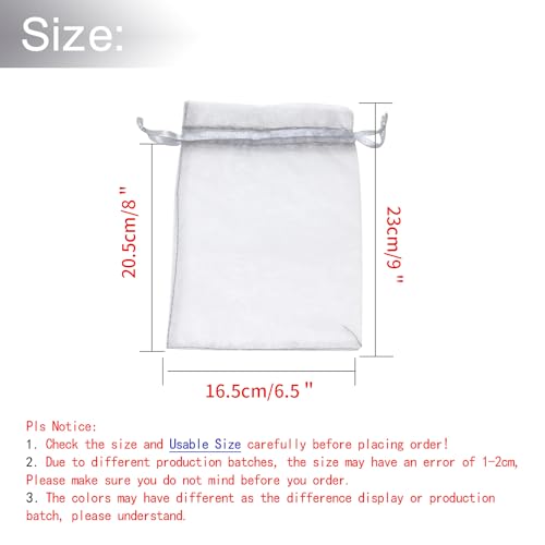 Image of 50pcs Drawstring Organza Jewelry Candy Pouch Christmas Wedding Party Favor Gift Bags (7x9, Gray)