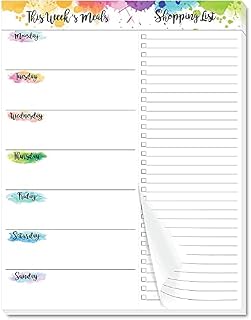 Weekly Meal Planner - Undated Magnetic Notepads with Grocery List, 7" x 9",52 Weeks, Meal Planning Pad for Refrigerator Door with Tear-Off Shopping List, Hanging Food/Menu Organizer Notepad