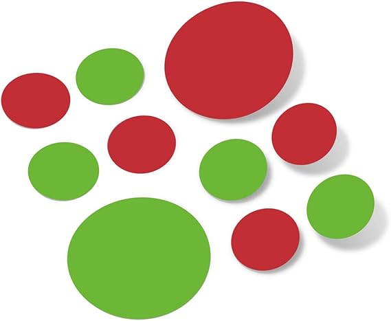 Lime Green Red Vinyl Wall Stickers 2 4 Inch Circles 30 Decals Wall Decor Amazon Com