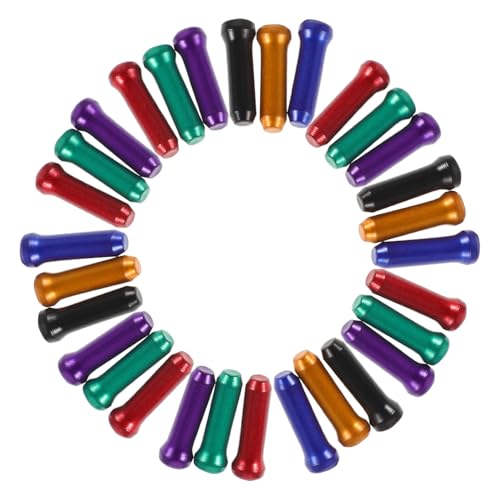 VALICLUD 48個 自転車用 アルミ合金製 カラフル ケーブルエンドキャップ ロード マウンテンバイク対応 ブレーキ 変速ケーブル保護 軽量耐久 簡