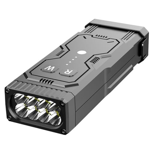Vistnale Lampe de poche plate, lampe de poche d'auto-défense, LED rechargeable avec détecteurs caméra cachées briquet à arc pour voyage, camping, urgence (noir)