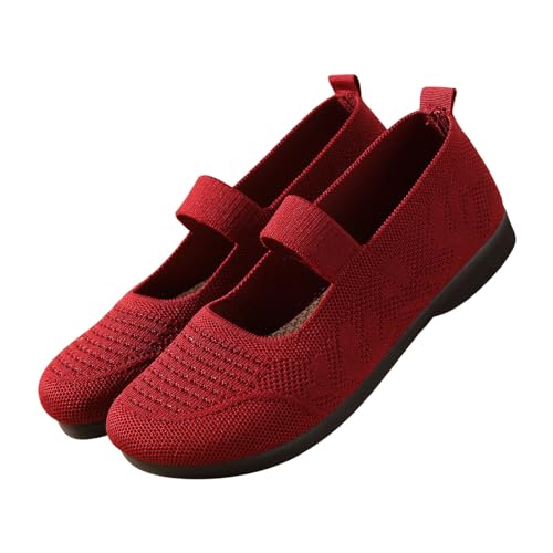 Men Water Shoes Slip On Walking for Women Casual Tennis Sneakers Sports Shoe Fashion Breathable Solid Color Flat Sandals Flats with Arch Support Red