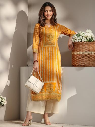 Image of Libas Printed Cotton Straight Kurta | Ethnic Wear