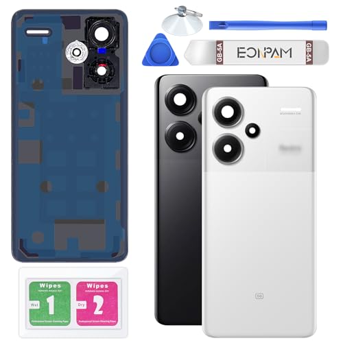 Eonpam Scocca Vetro Posteriore Sostituzione per Xiaomi Redmi Note 13 PRO+ Plus Originale Coperchio Copribatteria con Vetro Fotocamera+Ricambio Kit (Bianco)