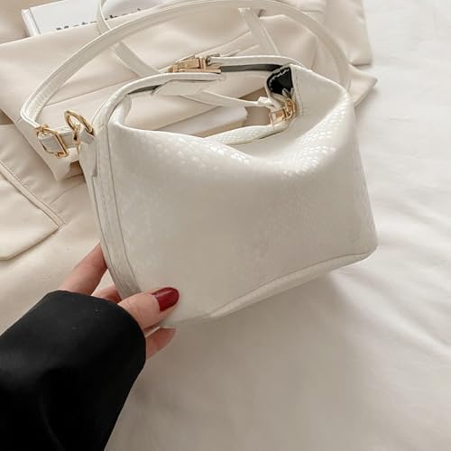 Fashion Hand-held Shoulder Crossbody Lock Small Bag Women PU Leather Crossbody Bag Simple Shoulder Bag Solid Color Me4