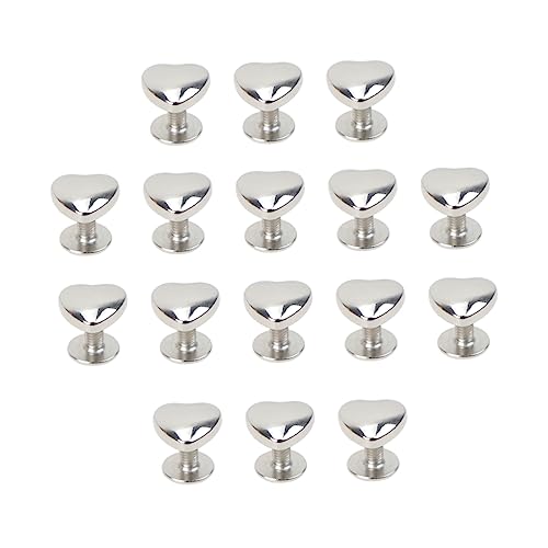 20pièces Rivets Métalliques Forme De Cœur Pour Artisanat Cuir Accessoires Décoratifs Pour Sacs Et Maroquinerie Rivets Rapidement Fixes Avec Base À Vis